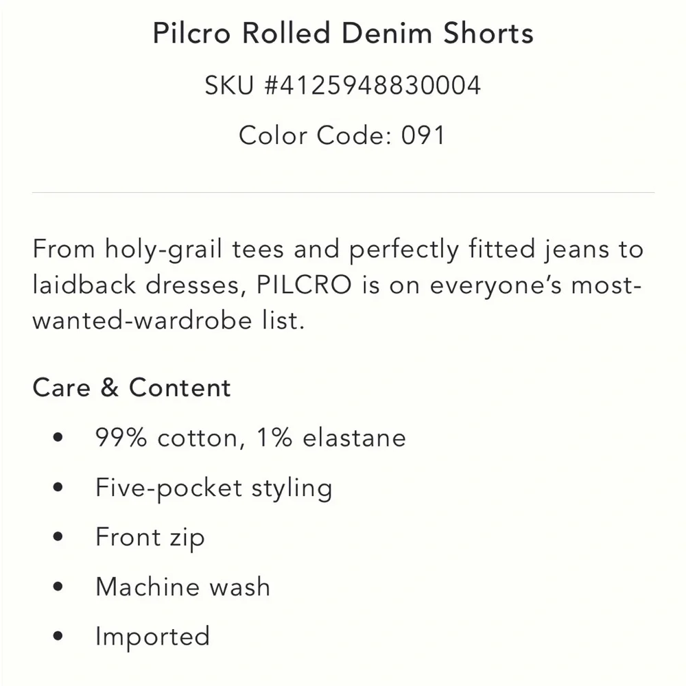 NWT Anthropologie Pilcro Rolled Denim Shorts - Picture 4 of 7